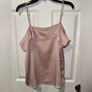 Express Blush Pink Cold-Shoulder Satin Cami Top